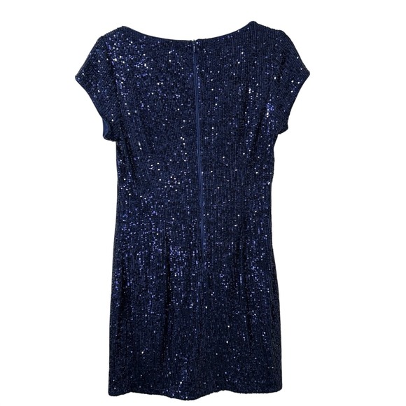 Vince Camuto Embellished Sequin Cocktail Party Dress Navy Blue Size 6 - Picture 9 of 12
